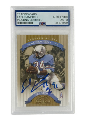 Earl Campbell Autographed 2002 Donruss Classics PSA Authenticated