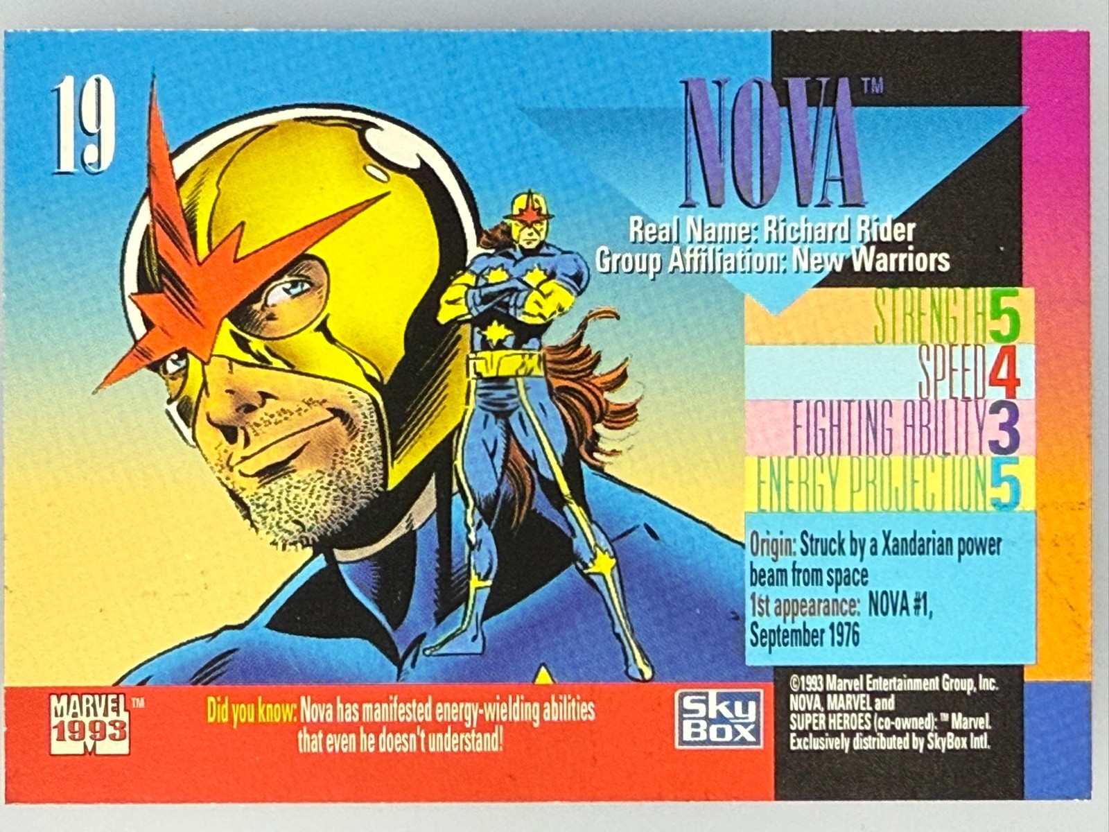 1993 SkyBox Marvel Universe - Nova #19