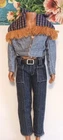Vintage 1980's Ken Doll Barbie Western Style Fringe Shirt and Jeans Set Rare!