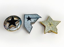 Set Of 3 Belt Buckles 1 FAMOUS 1 US texas Star And 1 Rhinestones Blinged Star