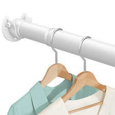 Closet Rod 1728 Inch Heavy Duty Adjustable Wardrobe Storage White