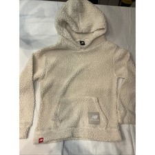 Sudadera con capucha polar Sherpa New Balance para niñas jóvenes L 14/16 crema