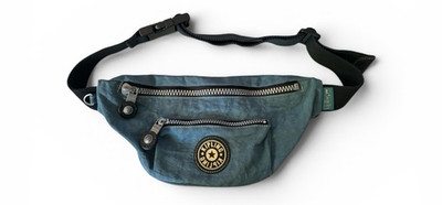 KIPLING Waist Belt Bag Haze Blue Crinkle Nylon Fanny Pack Bag
