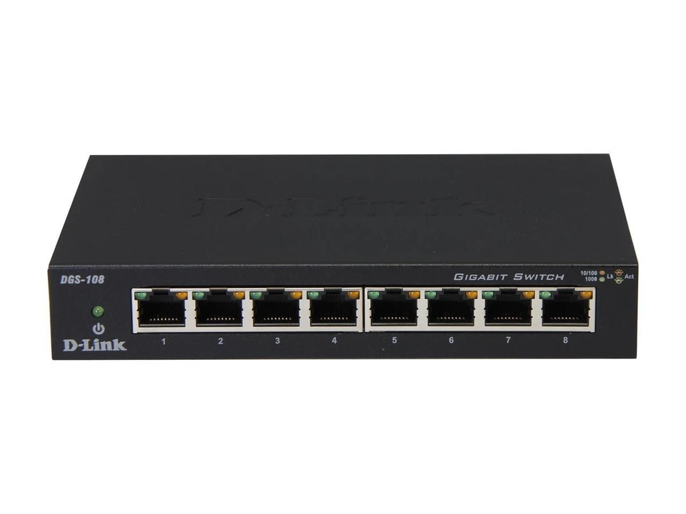 D-Link DGS-108 Unmanaged 8-Port Gigabit Switch - Image 2 of 4