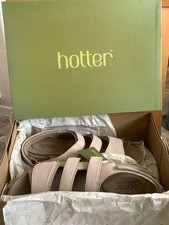 Image of Ladies Hotter Abigail taupe sandals size 7 extra wide fit brand new in box