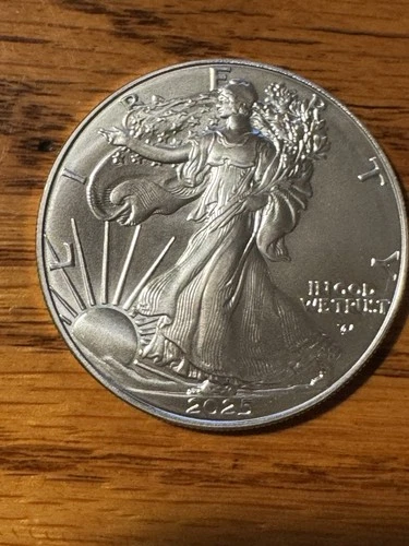 One 2025 SILVER EAGLE WALKING LIBERTY 1oz .999 SILVER TYPE 2 Uncirculated Lot BU