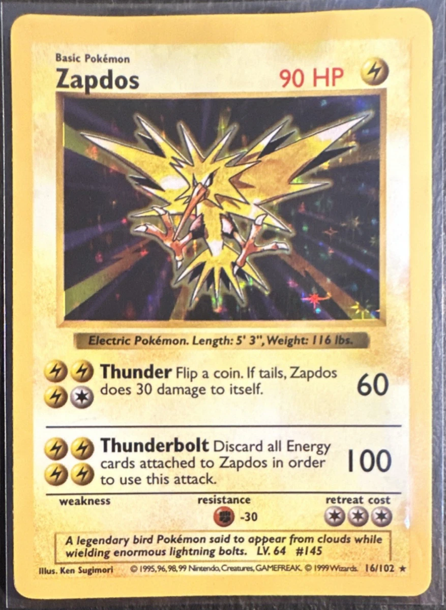 ZAPDOS SHADOWLESS 16/102 サンダー 英語版 Zapdos 016/102 Base Set (Shadowless) for sale | eBay