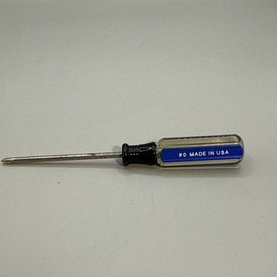 Vintage Husky Small #0 Screwdriver 5  Clear and Blue 636-355 T HD Made in USA