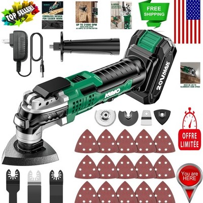 Safety-First KIMO 20V Oscillating Tool Kit with Dual LED Lights & 26 Accessories