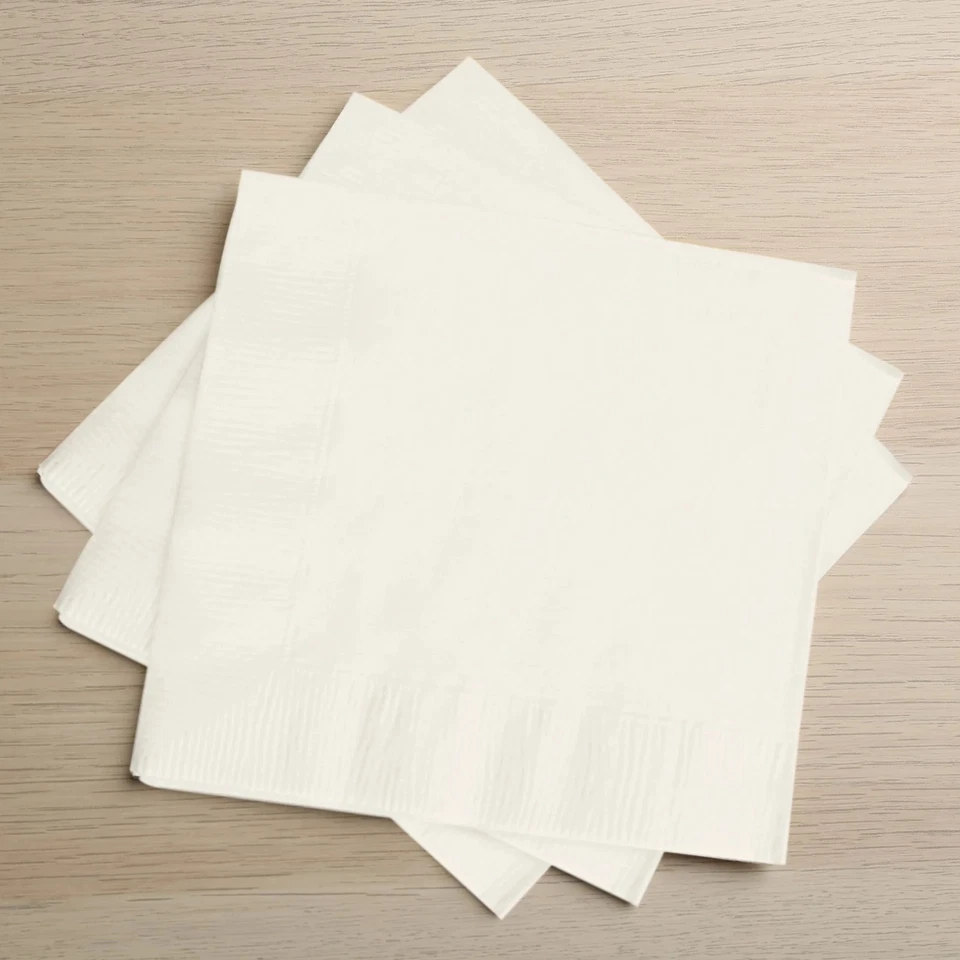 IVORY 50 Soft 2 Ply Disposable Dinner Cocktail Paper NAPKINS Party Decorations - Image 2 of 4