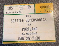 Mar 29, 1985 NBA Basketball Kingdome Supersonics vs Portland Ticket Stub