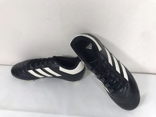 Adidas Boys Black & White FG Lace Up Football Soccer Ruby Boots Cleats UK4