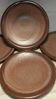 Set 4 Frankoma 4G Lazy Bones Satin Brown Small Plates Pottery 7" Oklahoma