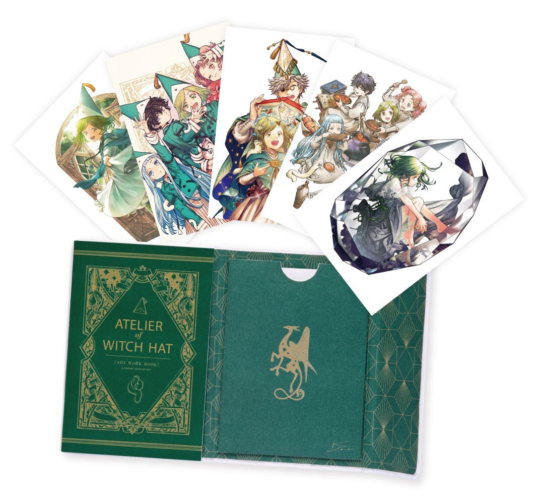 Kamome Shirahama Sombrero de Bruja Taller Libro de Trabajo de Arte y Juego de Cartas ATELIER OF WITCH HAT