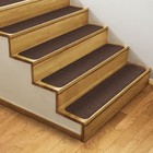 12 SKID-RESISTANT DOUBLE-RIBBED Carpet Stair Treads 8"x27" BITTERSWEET BROWN