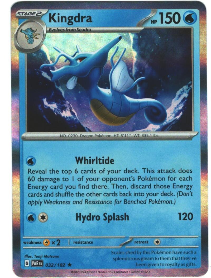 Kingdra  32/182 Paradox Rift Holo Rare Pokémon TCG
