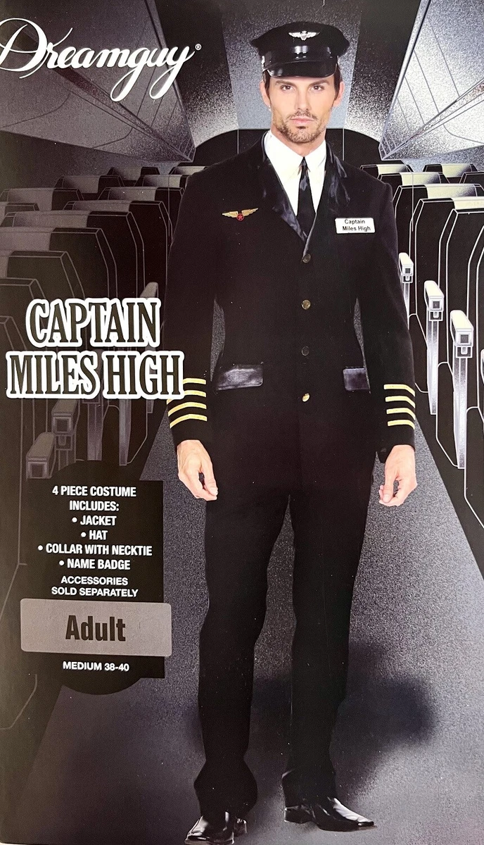 Black Pilot & Stewardess Costumes for Men for sale | eBay
