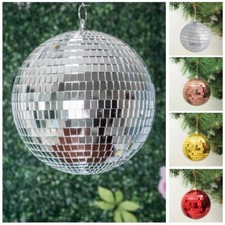 4 pcs 6-Inch wide Glass Hanging Party Disco Mirror Balls Wedding Decorations