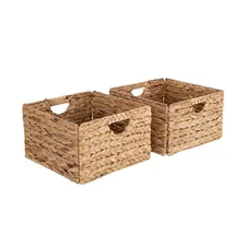 Seville Classics Premium Natural Handwoven Portable Laundry Bin Basket with C...