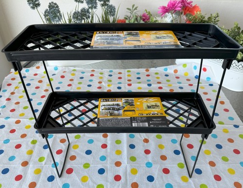 2pc Stackable Shelf Rack Kitchen Pantry Cabinet Plastic Foldable Organiser3953A3 - Picture 4 of 14