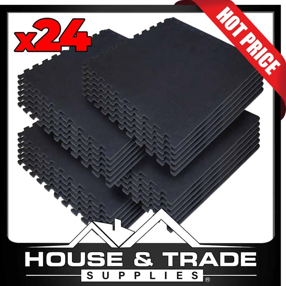 Polytuf Floor Mat Tiles 6 Piece 50x50cm Interlocking EVA Foam FM5011EB6
