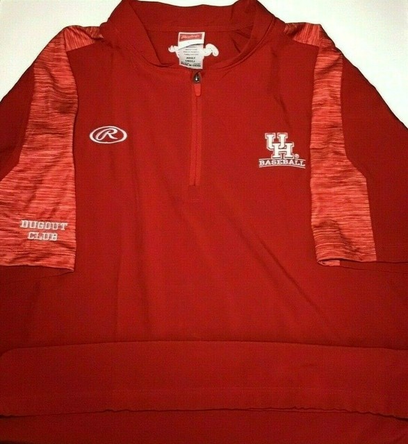 RAWLINGS BASEBALL RED Shirt Large WINDBREAKER PULLOVER University of Houston - A | eBay
