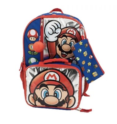 Super Mario Bros. 5 Piece Backpack & Lunch Box Set