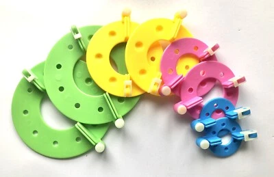 8pc Pom Pom Maker Fluff Wool Ball Weaver Bobble Craft 4 Sizes Stocking Fillers