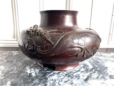 Antique Meiji  BRONZE Dragon CENSER  Japan