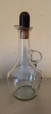Vintage Cruet Oil-Vinager-Dressing Glass Decanter Jar w Plastic Stopper 