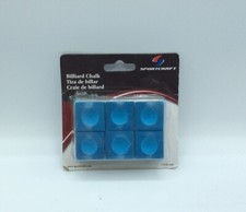 NOS 6 SportCraft Blue Pre-Hollowed Billard Chalk Cubes