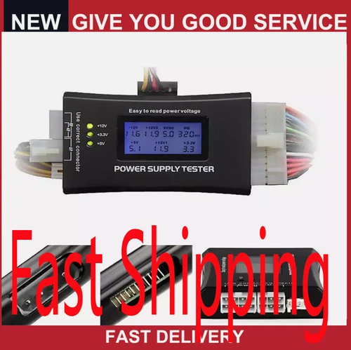 Power Supply Tester PC Computer LCD 20/24 PSU ATX BTX ITX SATA HDD Digital Pin 4