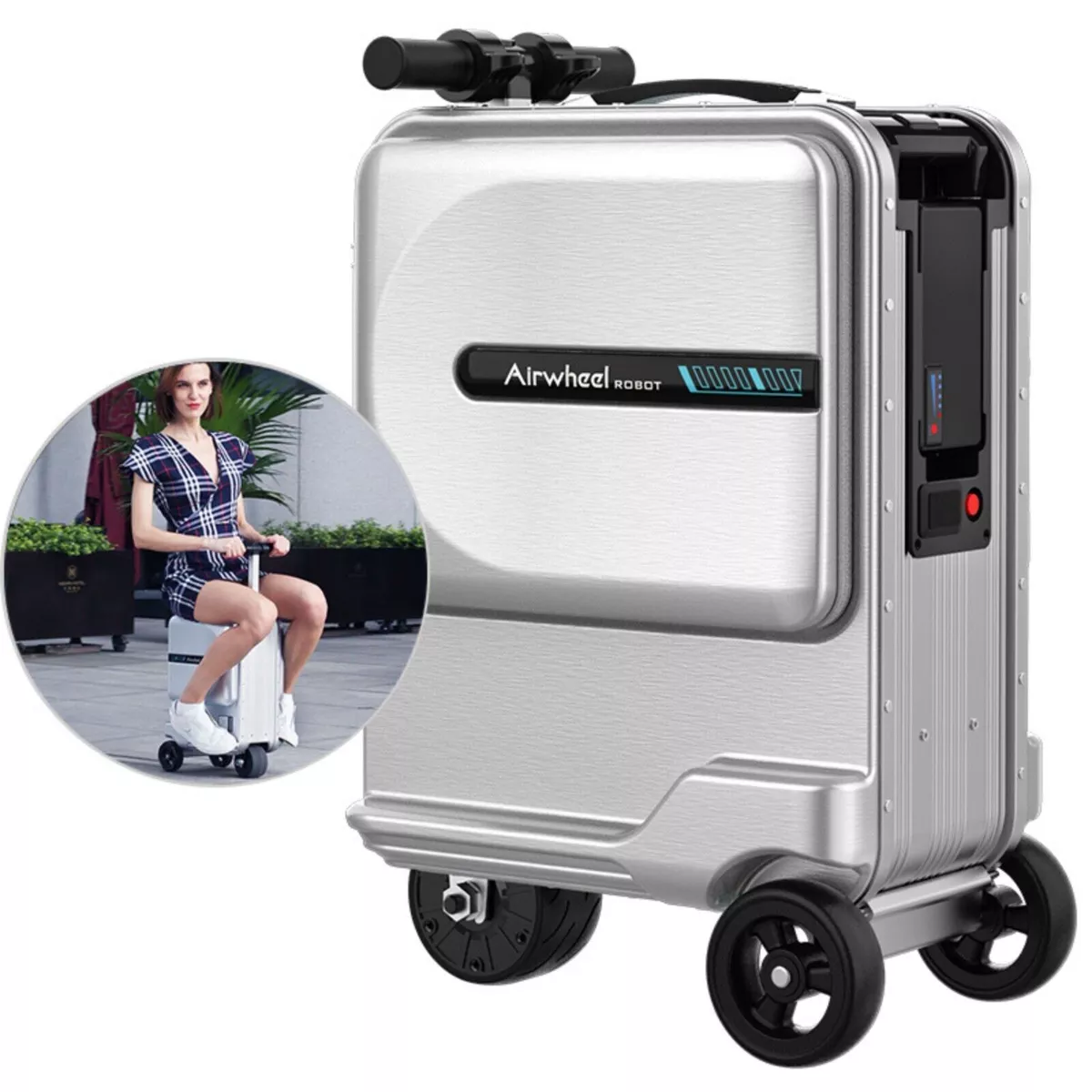 Airwheel Smart Rideable Travel Suitcase, Lightweight Electric Luggage  Scooter