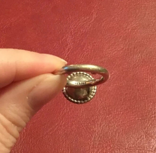 Auténtico Anillo Pandora Plata Esterlina Otoño Cielos Amatista Verde ~ Talla 4.75 Foto 4 de 4