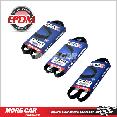 EPDM ALT-AC-Pwr 3 Drive Belt Set for 1997-2001 Honda CRV 4PK820 4PK845 4PK895