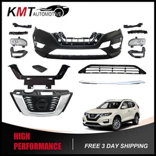 Complete Front Bumper Grille With Fog Light Assembly Fits 2017-2020 Nissan Rogue
