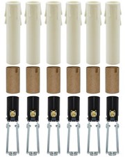 6 Sets Chandelier Fixture Socket Kit Candelabra E-12 Sockets with Cardboard Insu