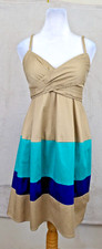 Jessica Simpson sz 4 Dress Fit & Flare multi color stripes sleeveless tank 0011
