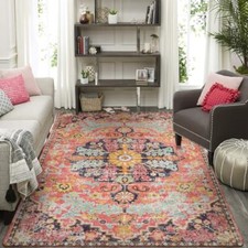 Area Rugs 9x12 Rugs for Living Room,Large Bedroom 9' x 12' Fuchsia/Multi