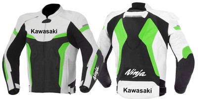 Kawasaki Hommes Moto Veste en Cuir Courses MOTOGP Motard Blousons Cuir  Vestes CE | eBay