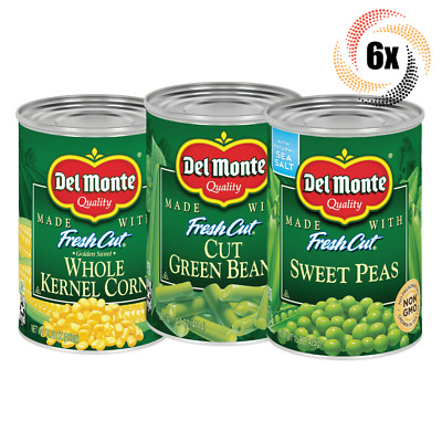 6x Cans Del Monte Quality Variety Flavor Vegetable Cans | 15oz | Mix & Match!