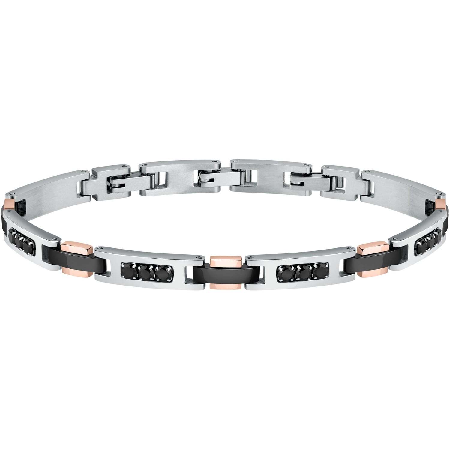 Bracciale Morellato Urban SABH22 Bracelet Acciaio rose gold Uomo Zirconi nero