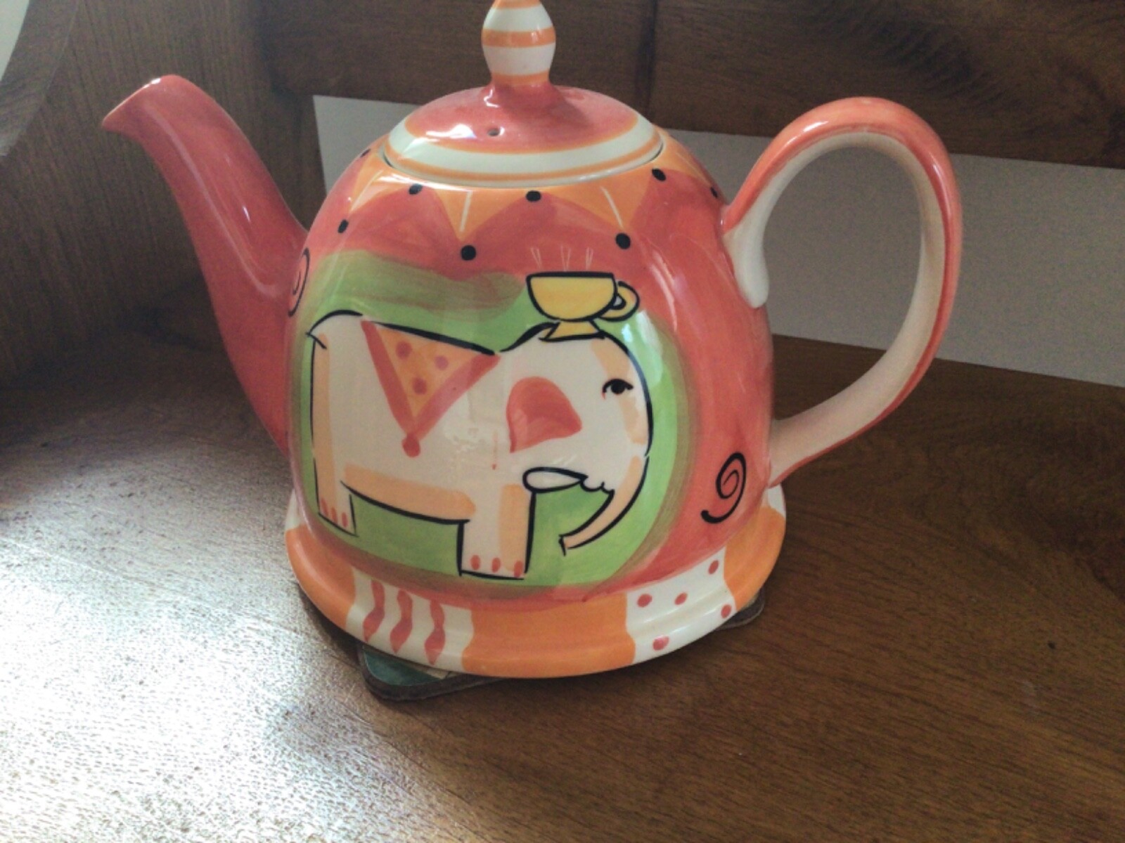 Teapot by Whittard of Chelsea Hand Painted, Elephant design. eBay