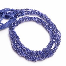 2.5 mm Natural Blue Iolite Faceted Round Rondelle Beads Jewelry 33 cm Strand