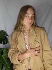 Mansfield Vintage Beige Wool Coat Size 14 (shown On Size 8) £150