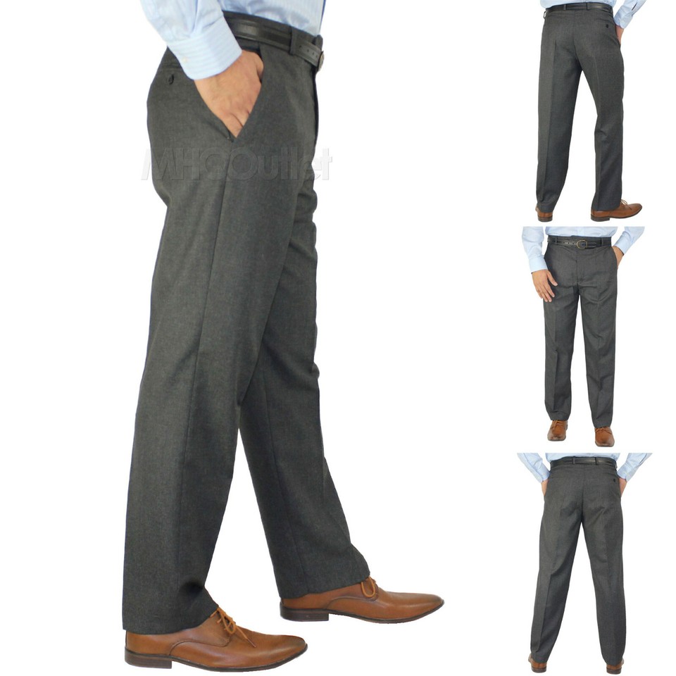 Mens Office Trousers Formal Smart Casual Work Trousers Business Dress