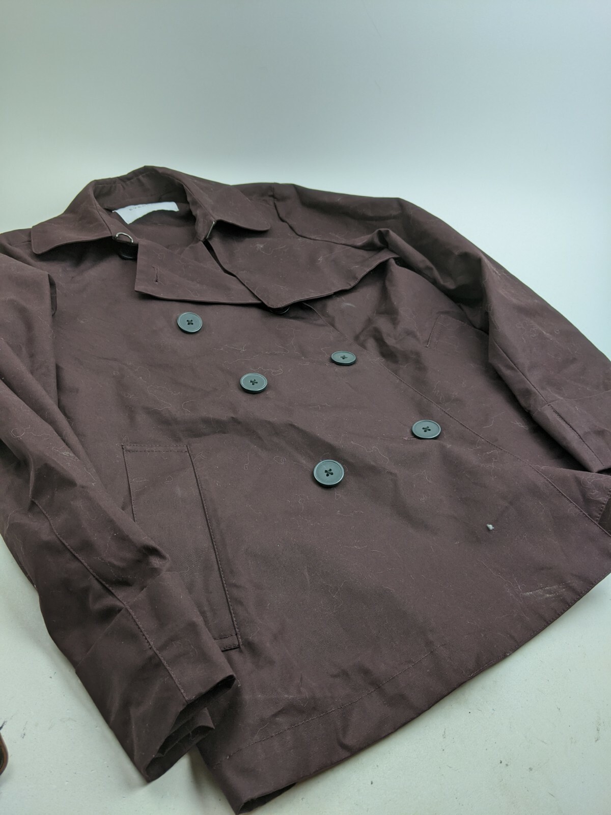 Women's Everlane Burgundy Red Trench Coat Overcoat Sz… Gem