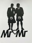 Mr & Mr men in kilts Cake topper Grooms in kilts Silhouette Wedding Cake  LGBTQ