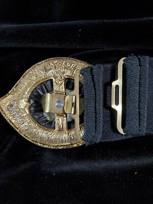 Day Lor Stretchy Black Belt. Gold-toned Buckle. Hidden 
