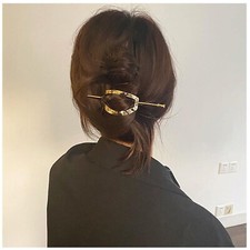 Metal Hair Clip, Gold Alloy Hair Slide Barrette, Geometric Hair Holder Clip, ...